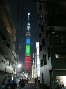The Sky Tree all lit up
